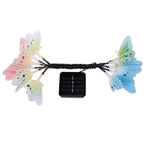 Butterfly Solar String Lights Outdoor 12 LED Waterproof