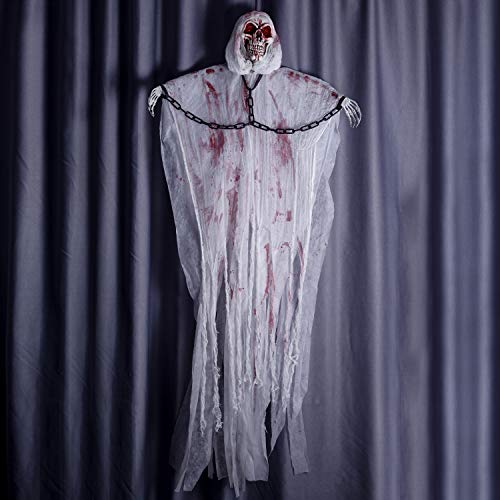 Hanging Grim Reaper Skull with Shackles Chains Best Halloween Decorations