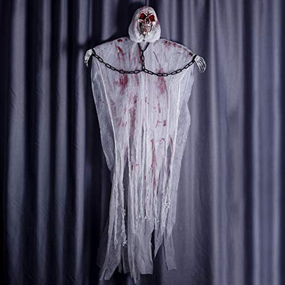 Hanging Grim Reaper Skull with Shackles Chains Best Halloween Decorations