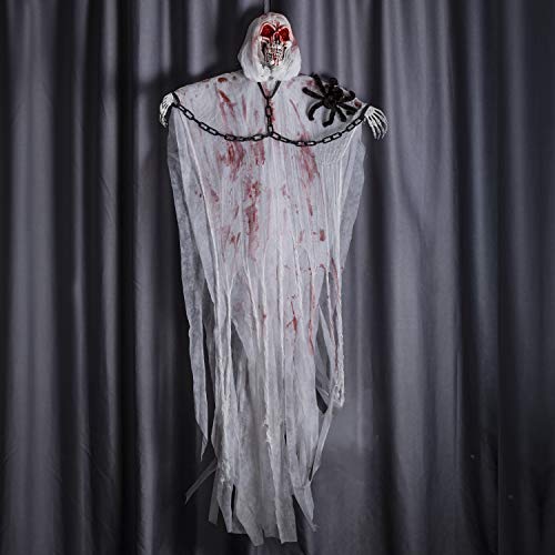 Hanging Grim Reaper Skull with Shackles Chains Best Halloween Decorations