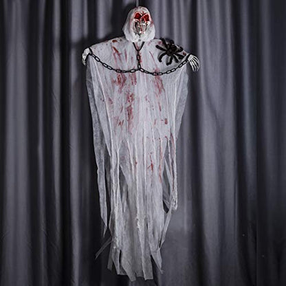 Hanging Grim Reaper Skull with Shackles Chains Best Halloween Decorations