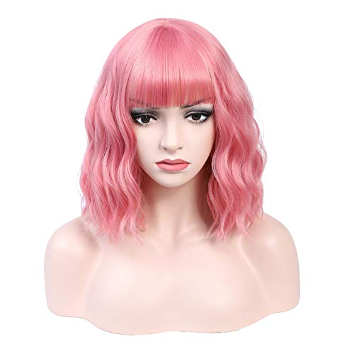 Pink Daily Wear Cosplay Short Wig 12"