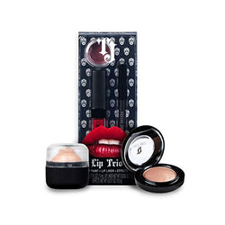 TATTOO JUNKEE Sparkling Rebel Kit - Includes Rebel Red Lip Trio Paint Kit, Sparkler Nude Glitter Bomb Lip Balm, & Lady Stardust Metallic Bronze Eyeshadow