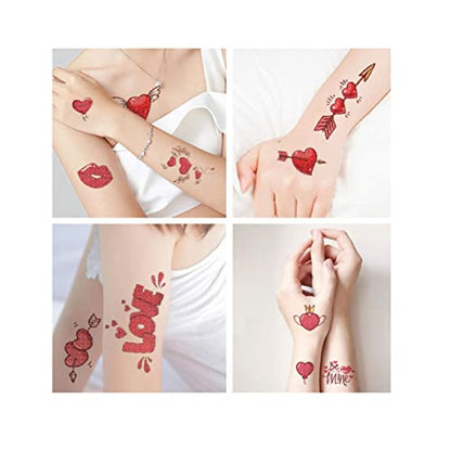 Valentine's Day Temporary Tattoos Stickers 10 sheets