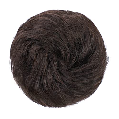 100% Human Messy Hair Bun Scrunchies Ponytail Extension Human Hair Updo Chignon Hair Piece Black Brown