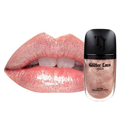 TATTOO JUNKEE Pop the Bubbly Glitter Lava, Golden Nude Non-Sticky Lip Gloss with Ultra-Fine Shimmer Effects, Layer Over Lipstick or Wear Alone, 0.33 Fl Oz