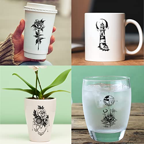 72 Sheets Temporary Tattoos for Women, Including 12 Sheets Large Sexy Flowers Fake Tattoos That Look Real and Last Long, Waterproof Rose Moon Butterfly Tiger Snake Tattoos and Temporary Flowers Tattoos for Women and Girls