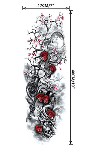 Full Arm Temporary Tattoo For Man Women L19“xW7”(12 Sheets)