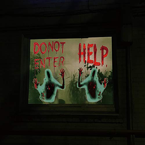 Giant Bloody Window Door Cover Creepy Spooky Stickers for Halloween