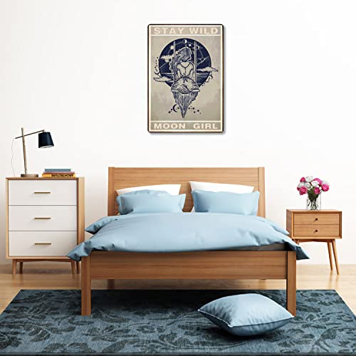 Stay Wild Moon Child Vintage Metal Tin Sign Wall Decor for Bar Pub Club8 x 12 inch