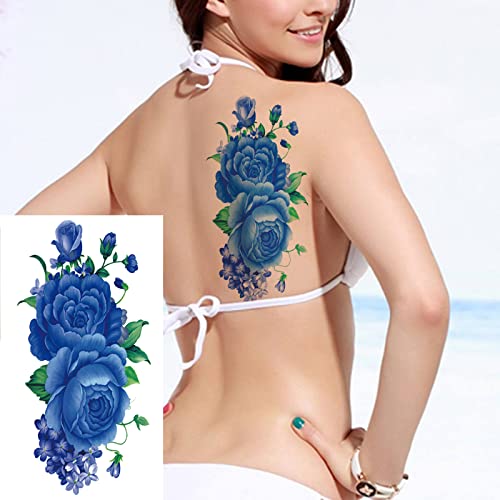 Temporary Tattoos 21 Sheets Waterproof Fake Tattoos Rose Peony Body Art Arm Tattoo