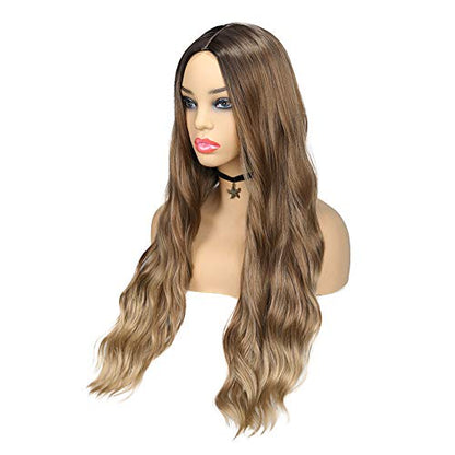 Tri-Tone Brown to Blonde Beach Wave 24"