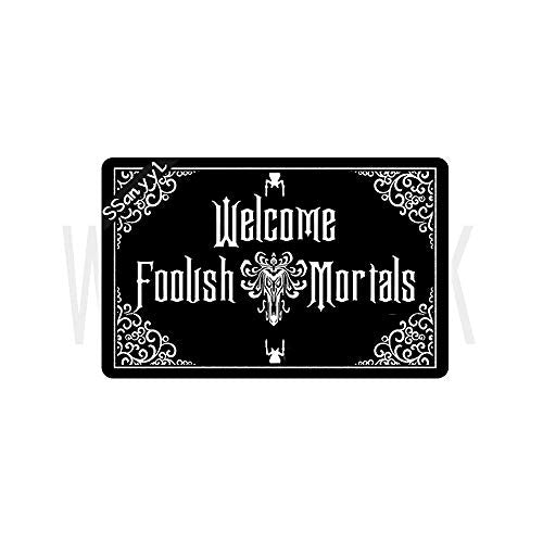 Funny Front Door Mat Haunted Mansion Welcome Mat Rubber Non Slip Backing Funny Doormat for Outdoor/Indoor Uses, Low-Profile Rug Mats for Entry 23.6"(W) X 15.7"(L)