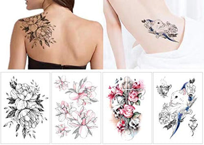 Temporary Tattoo Sticker Full Arm Large Size Fake Tatoo for Man Woman 12 Sheets