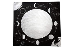 Moon Phases Altar Tarot Cloth, Large 24 Inches x 24 Inches