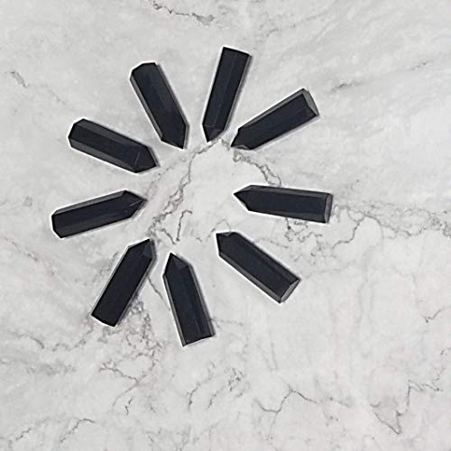 Healing Crystal Wands |4 PCS 2" Green Fluorite, Lapis Lazuli Crystal Wand & Rose Quartz Crystal Points,Black Obsidian| 6 Faceted Reiki Chakra Meditation Therapy