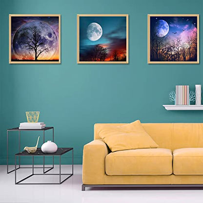 9 Pack DIY 5D Diamond Painting Kits for Adults Moon Full Drill Diamond Art Painting for Home Wall Decor(Canvas 12X12In)
