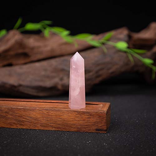 Healing Crystal Wands | 2" Rose Quartz Crystal Points 6 Faceted Reiki Chakra Meditation Therapy 4 PCS