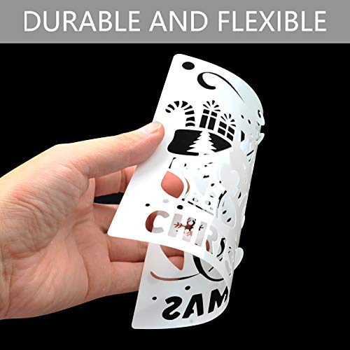 Christmas Decoration Stencils 25 Painting Templates for Scrapbooking Cookie Tile Furniture Wall Floor Craft Drawing Tracing Teacher Supplies