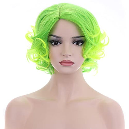 Lime Green Fairy Sprite Top Quality Heat Resistant Synthetic Beautiful Daily Wear Human Hair Feel