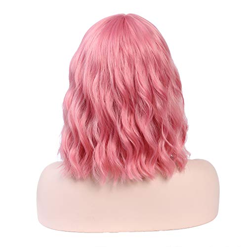 Pink Daily Wear Cosplay Short Wig 12"
