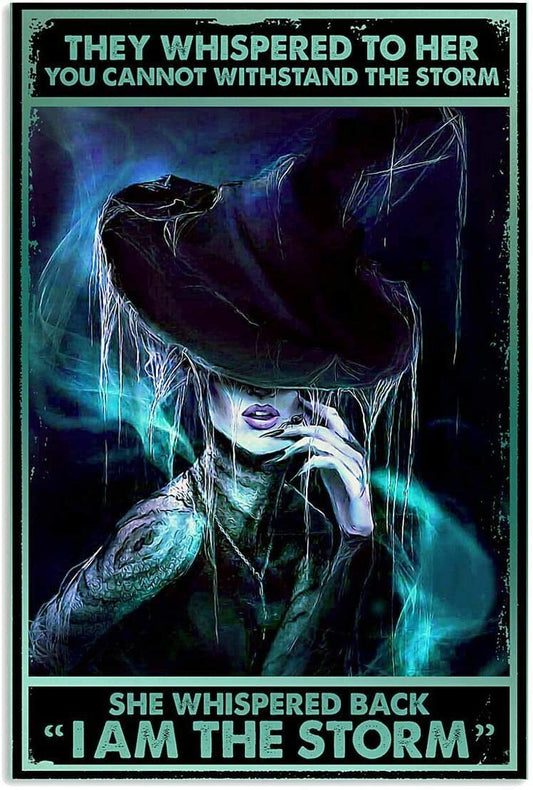 Metal Tin Signs I'm Storm Witch Funny Metal Sign Farmhouse Family Cafe Retro Wall Decoration Christmas Thanksgiving New Year Sewer Metal Wall Panel 8x12 Inch