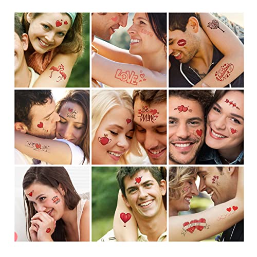 Valentine's Day Temporary Tattoos Stickers 10 sheets