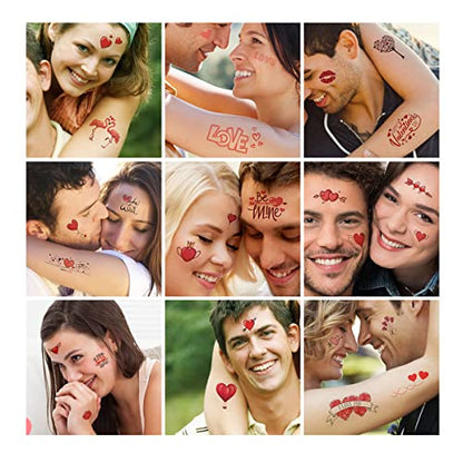 Valentine's Day Temporary Tattoos Stickers 10 sheets
