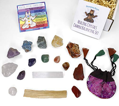 Dancing Bear Healing Crystals Chakra Balance Set