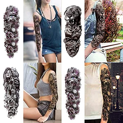 Temporary Tattoo Sleeves fake tattoos that look real and last long 12 Sheets