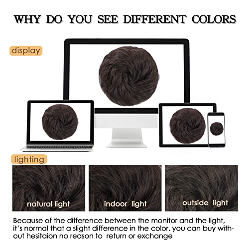 100% Human Messy Hair Bun Scrunchies Ponytail Extension Human Hair Updo Chignon Hair Piece Black Brown