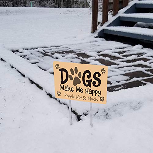 Dog Make Me Happy People Not So Much  Metal Tin Sign Wall Art Pub Bar Gifts for Dog Lovers 8X12 Inch