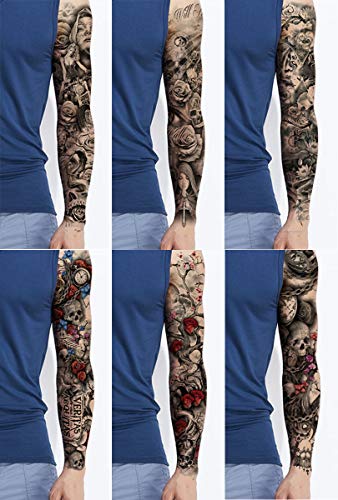 Full Arm Temporary Tattoo For Man Women L19“xW7”(12 Sheets)