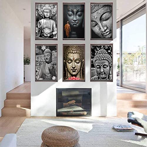 6 Pieces 5D Diamond Painting Kit for Adults Buddha Statue,Full Drill Painting by Number Kits Set for Home Office Wall Decor(12x16 inch,Buddha Statue)