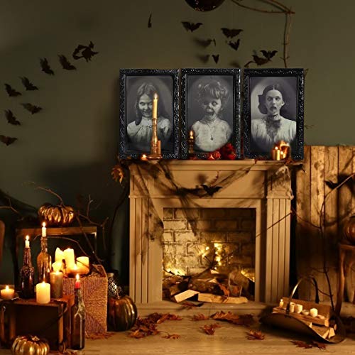 Halloween Decoration 3D Changing Face Moving Picture Frame Portrait Horror Decoration for Horror Party Castle House Home Decoration (3)