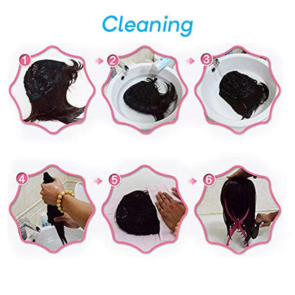 Red Wavy 28" Middle Parting Daily Wear Wig