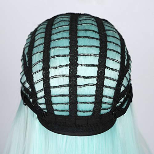 Mint Green Black Roots Ombre Cosplay Costume Full Wig