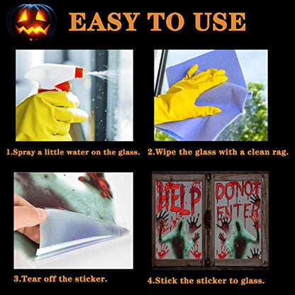 Halloween Window Door Decoration Cover Set