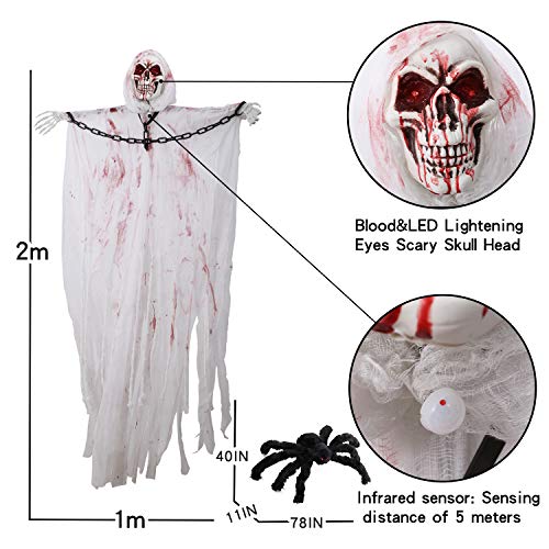 Hanging Grim Reaper Skull with Shackles Chains Best Halloween Decorations