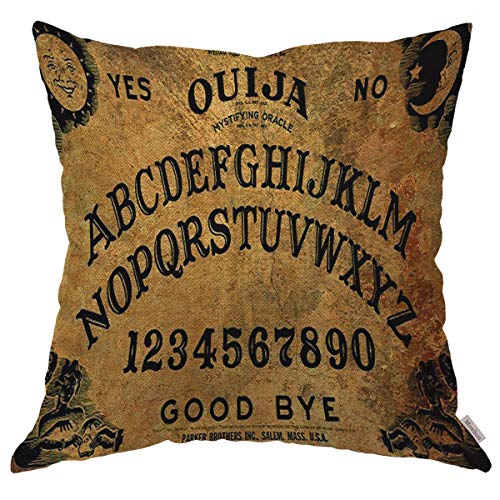 Moslion Throw Pillow Cover Case Vintage Retro Ouija Boards Design Cotton Linen Cushion Covers for Couch/Sofa/Kitchen/Car/Boy Gilrs Bedroom Livingroom 18 x 18 inch Pillow case