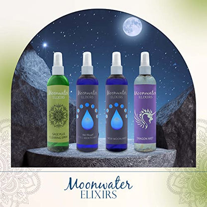 Sage Spray for Cleansing Negative Energy | Moon Water for Energy Cleansing | Great Negative Energy Protection | 2 Clear Quartz Crystals + Ebook to Maximize Potential | Moonwater Elixirs 2 pack (16oz)