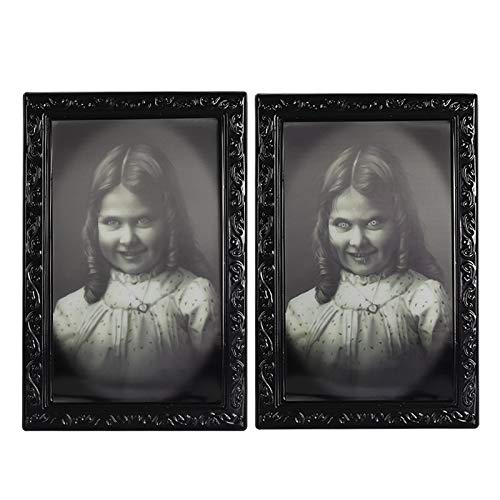 Halloween Decoration 3D Changing Face Moving Picture Frame Portrait Horror Decoration for Horror Party Castle House Home Decoration (3)