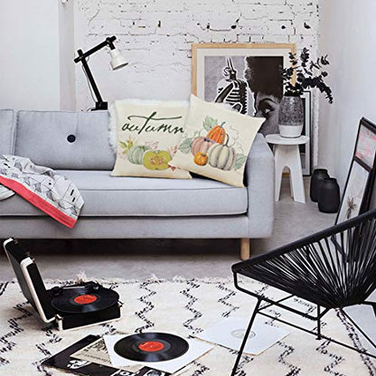 Fall Pumpkins Harvest Vintage Throw Pillow Covers