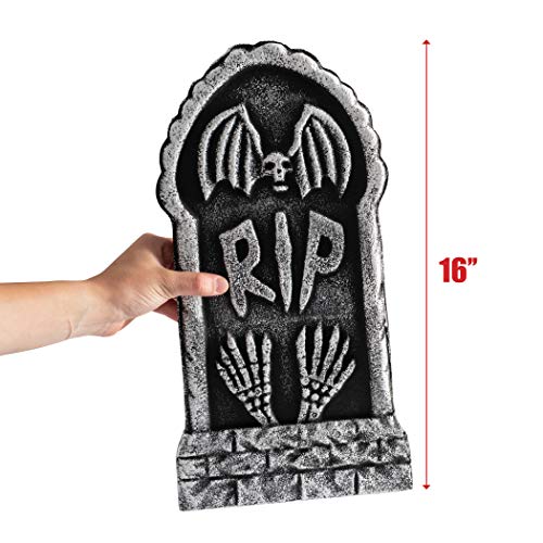 Graveyard Décor RIP Lightweight Foam Tombstones Set of 4