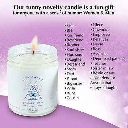 Spiritual Gifts for Women Aromatherapy Candle 8oz Lavender Candle Home Protection Evil Eye Smudge Scented Soy Candles Chakra Healing Cleansing House Negative Energy Blessing Meditation Candles Healing