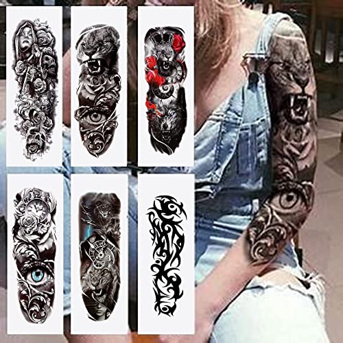 Temporary Tattoo Sleeves fake tattoos that look real and last long 12 Sheets