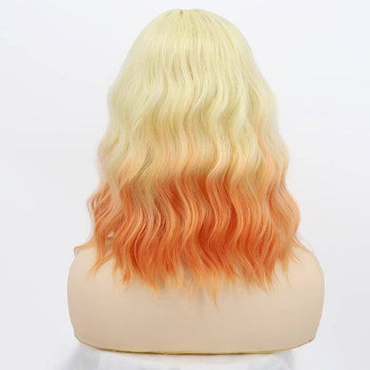 Middle Part Synthetic Shoulder Length 14 Inch Colorful Heat Resistant Fiber Wig