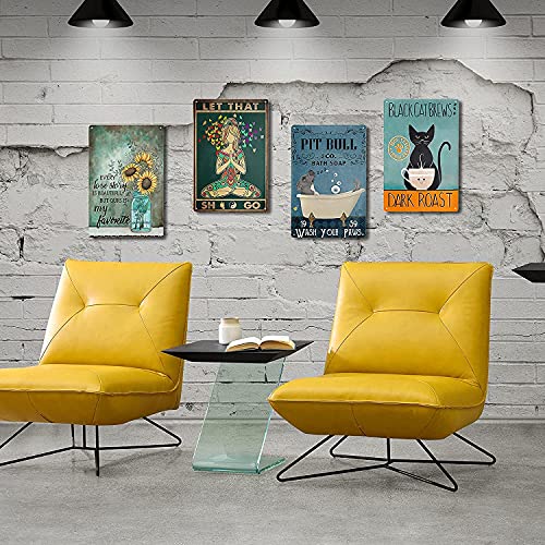 Black Cat Kitty Biscuits We Knead Em You Need Em Wall Decor 12"x8" Inch Metal Tin Sign | Vintage Art Poster Plaque Home Wall Decor