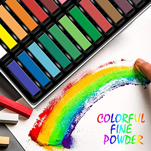 Saviland Soft Pastels Nail Chalks for Acrylic Powder - Colorful Non-Toxic Square Nail Chalks, Professional Acrylic Chalks Pastels for Acrylic Nails 24 Assorted Colors DIY Colored Acrylic Nail Powder