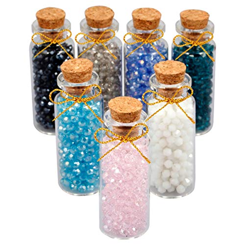 Crystal Wishing Bottles Set of 7 Faceted Crystal Beads
